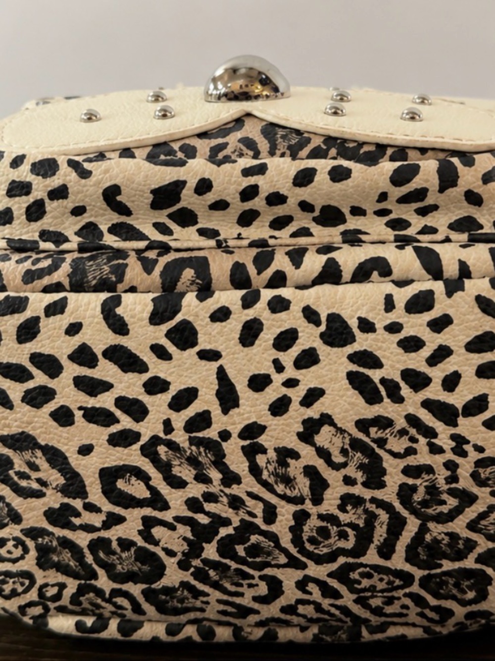 Betsey Johnson Leopard Print Mini Backpack in Cream and Black - Picture 3 of 3